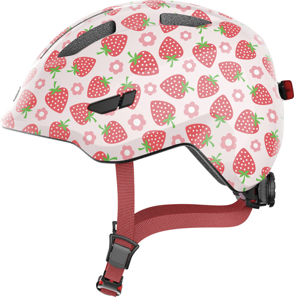 Abus Smiley 3.0 LED Kids Helmet – Rose Strawberry